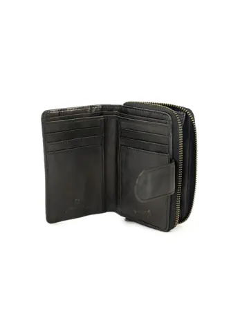 Loet - Ritsportemonnee - Leer - 6 pasjes