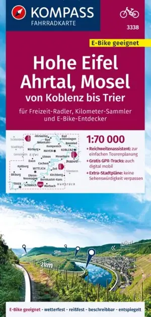 Kompass fietskaart 3338 Hohe Eifel, Ahrtal Mosel