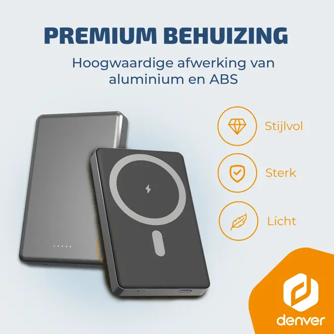 Denver PQCW5010 Powerbank Magsafe - 5.000 mAh