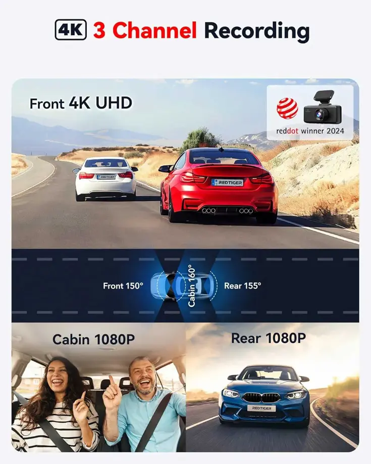 F17 3CH 4K Wifi GPS 64gb dashcam