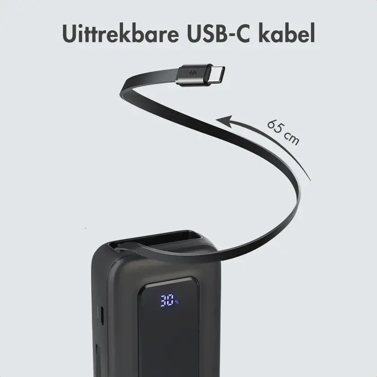 Powerbank Uittrekbare Kabel 10.000 mAh