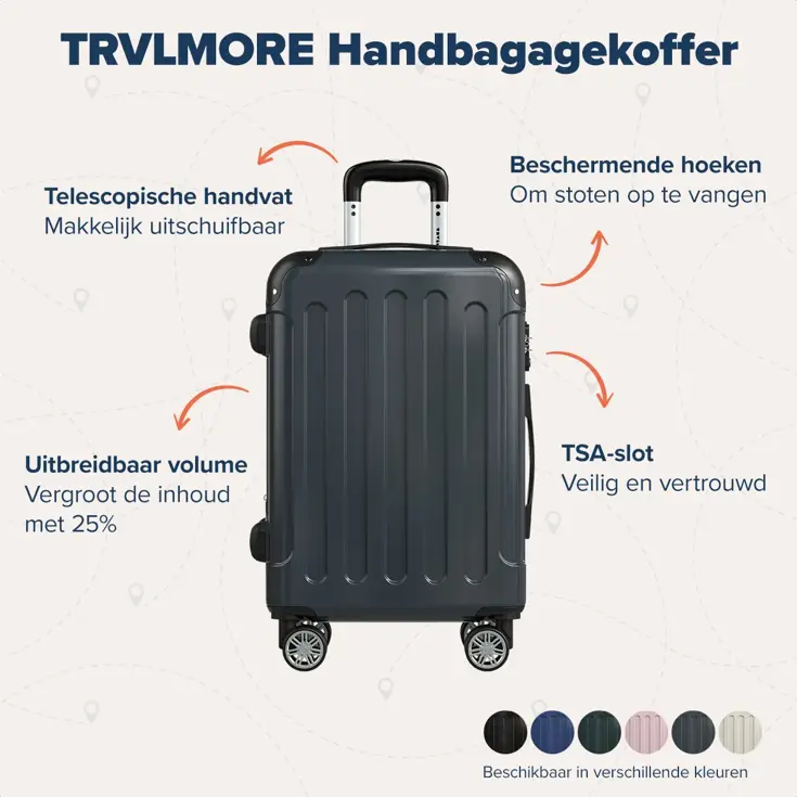 Handbagage Koffer – 45L – Donkergrijs