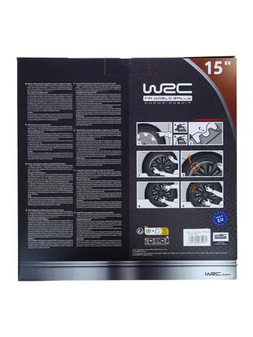 WRC Wieldoppen 15" - zilver/zwart 4 stuks