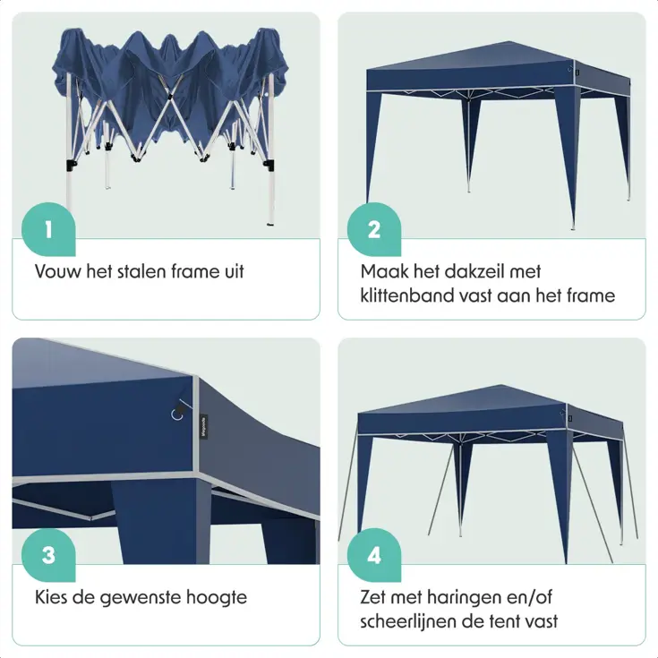 Partytent Plus – 3x3 m – Blauw