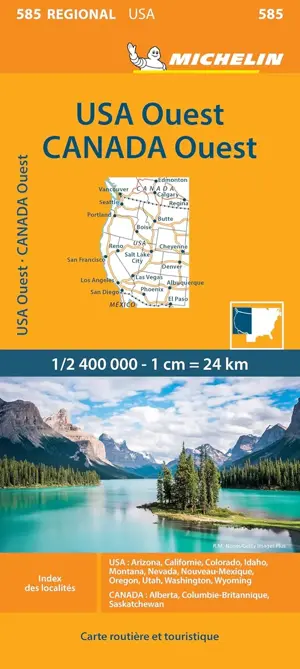 Kaart Regional 585 USA West - Canada West