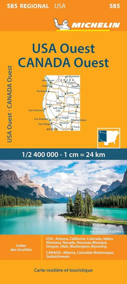 Kaart Regional 585 USA West - Canada West