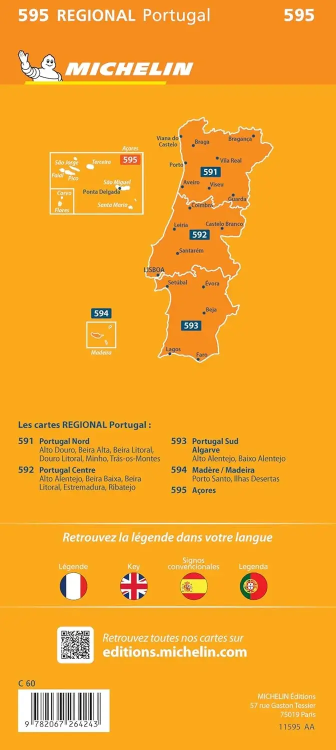 Kaart Regional Wegenkaart 595 Azoren