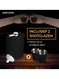 Heupfles met opbergdoos en shotglazen