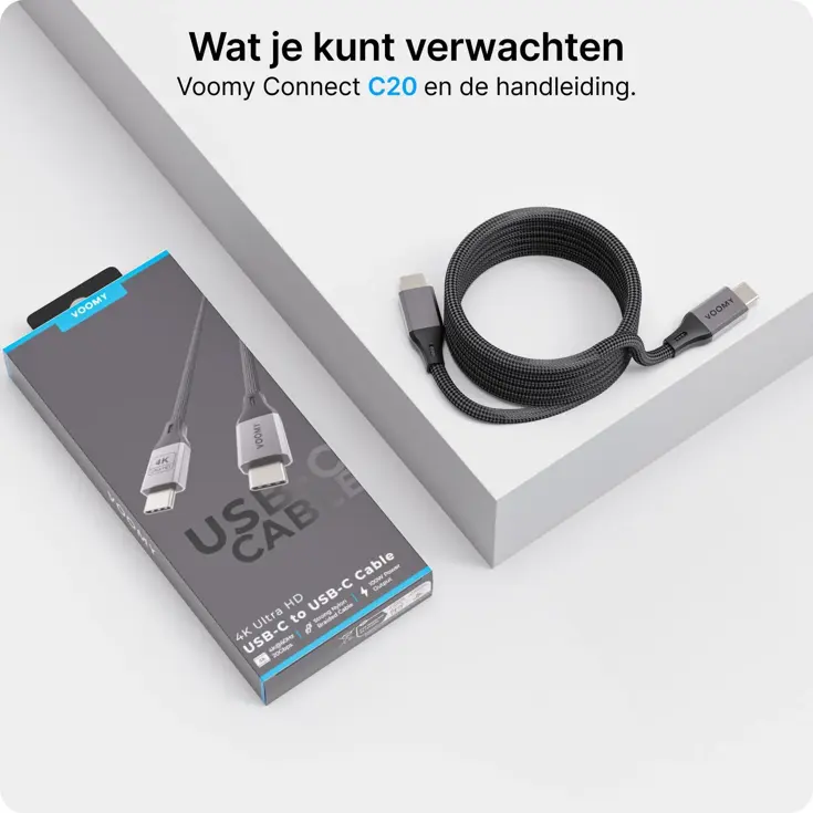 Connect C20 - USB-C Kabel - 100W 20Gbps 4K 2M