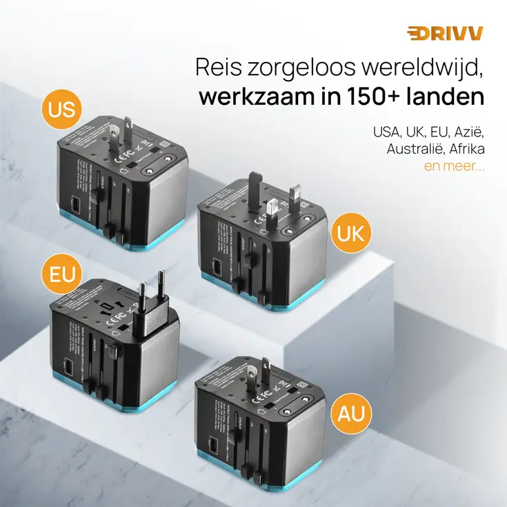 Universele Wereldstekker - Fast Charge