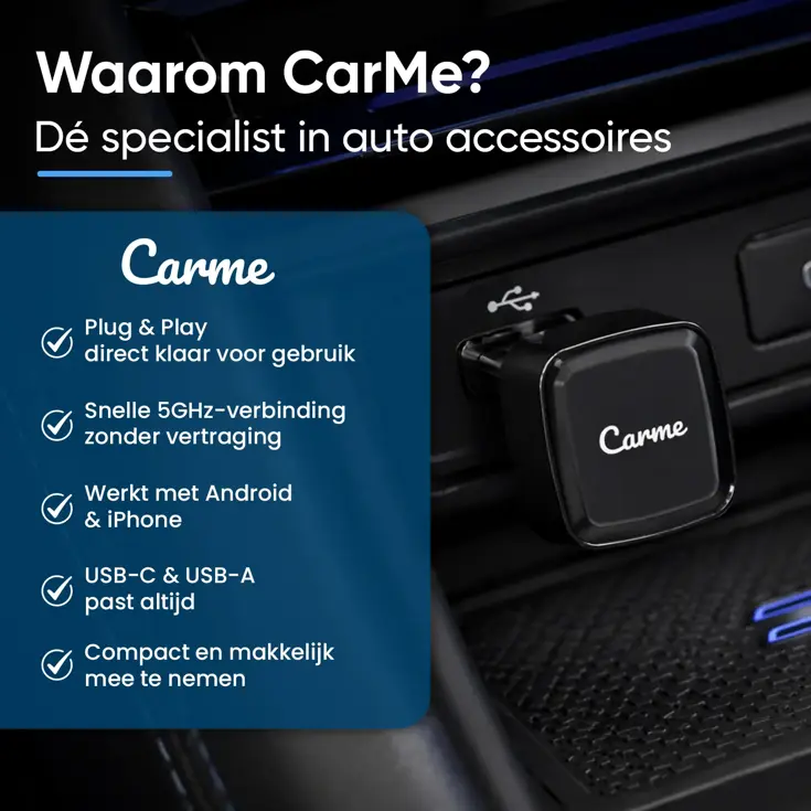 Mini 2-in-1 CarPlay & Android Auto Dongle USB-C