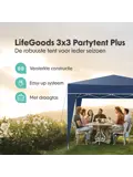 Partytent Plus – 3x3 m – Blauw