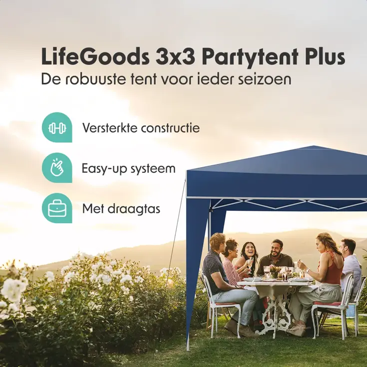 LifeGoods Partytent Plus – 3x3 m