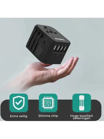 Universele wereldstekker met USB-poorten
