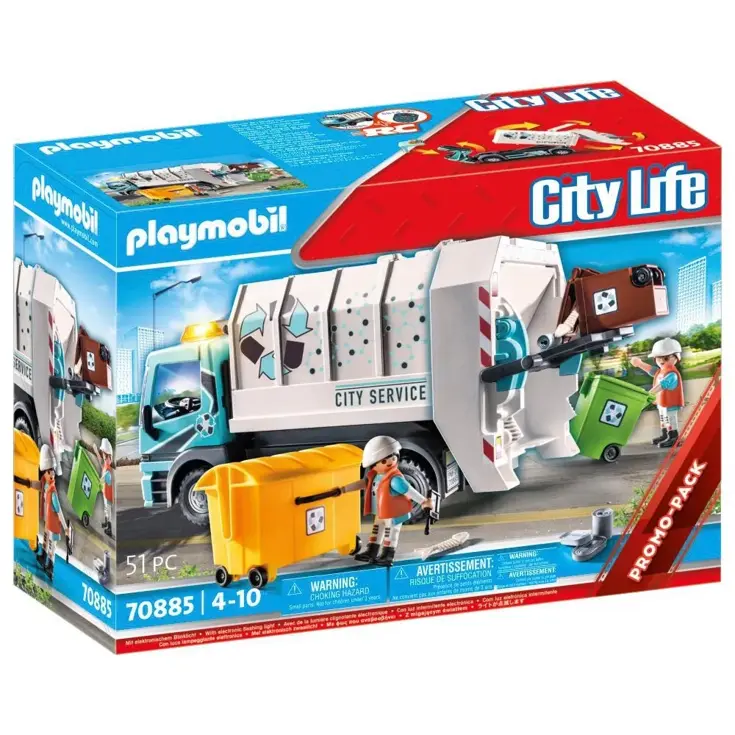 PLAYMOBIL® Vuilniswagen met knipperlicht 70885