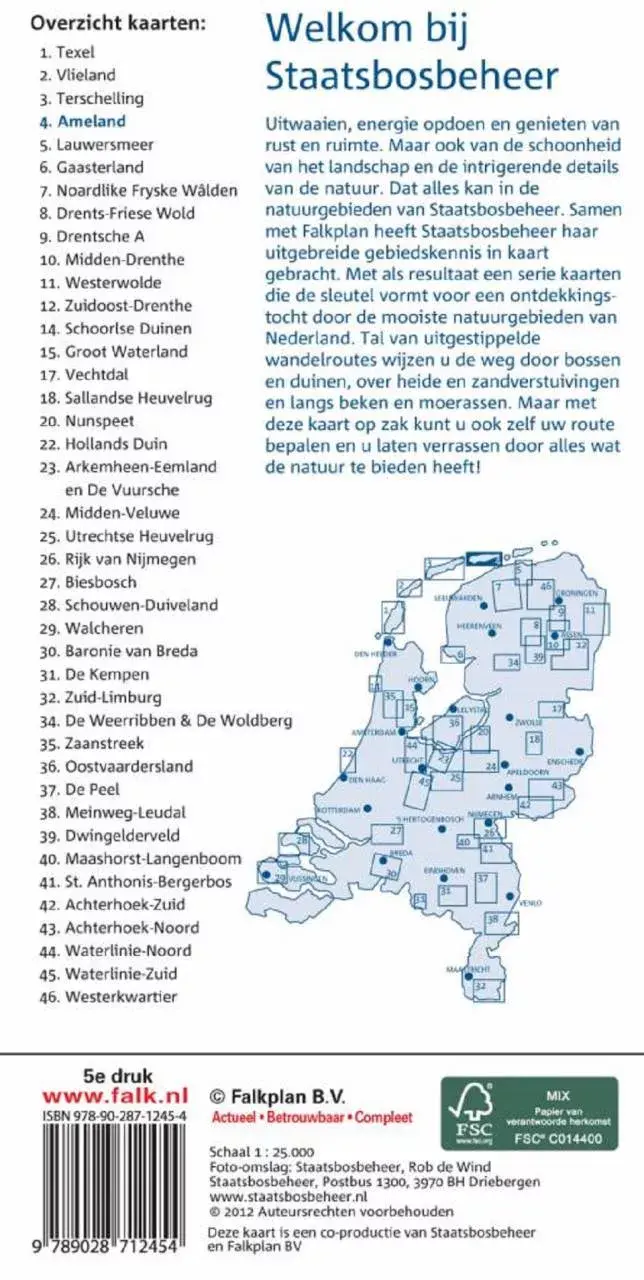 Falk Wandelkaart SBB 04 Ameland