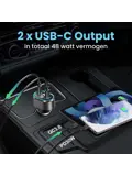 48W Autolader USB-C LED Spanningsmeter 12V
