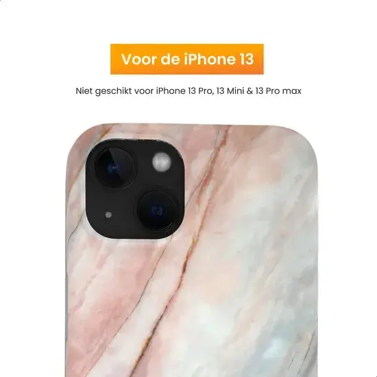 R2B iPhone 13 Hoesje Marmer + Screenprotector