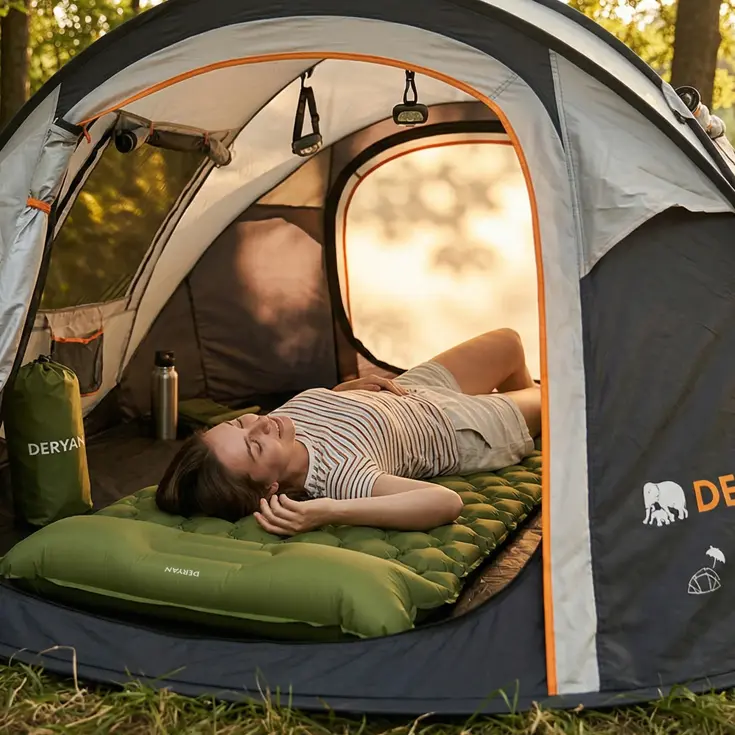 Opblaasbaar campingbed - Met draagtas - 1 persoons