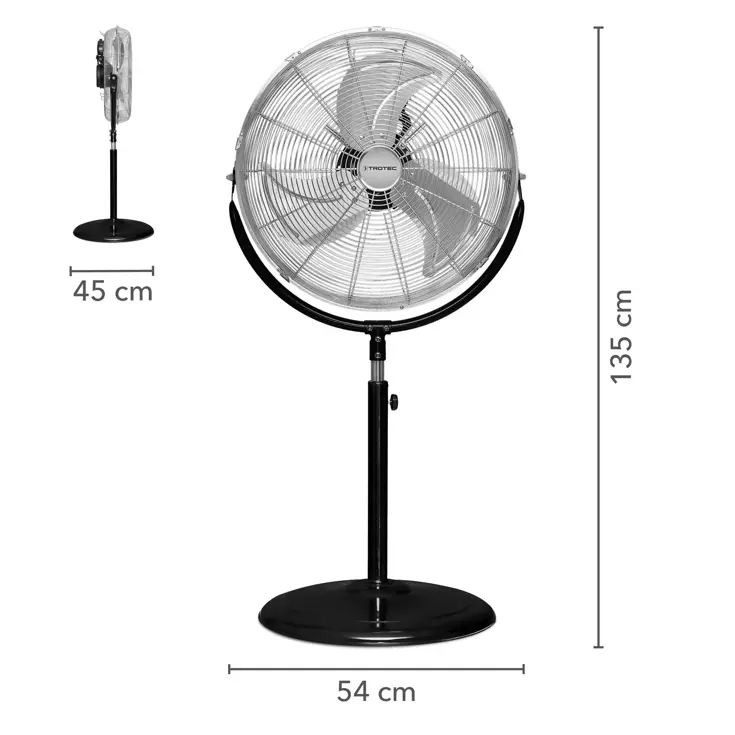 Trotec Statiefventilator TVM 18S zwart - 3 standen