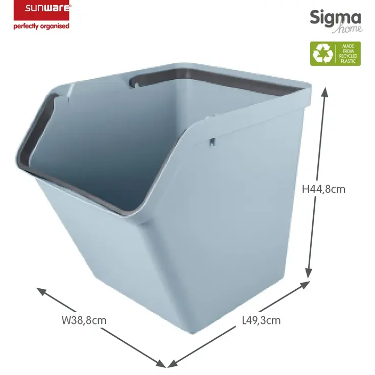 Sigma home - Prullenbak met deksel - 60L