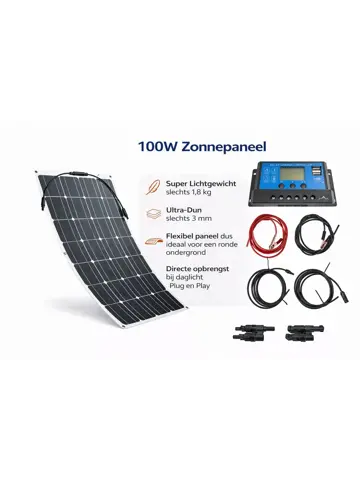 Bergproducts 100 watt flexibel zonnepaneelset