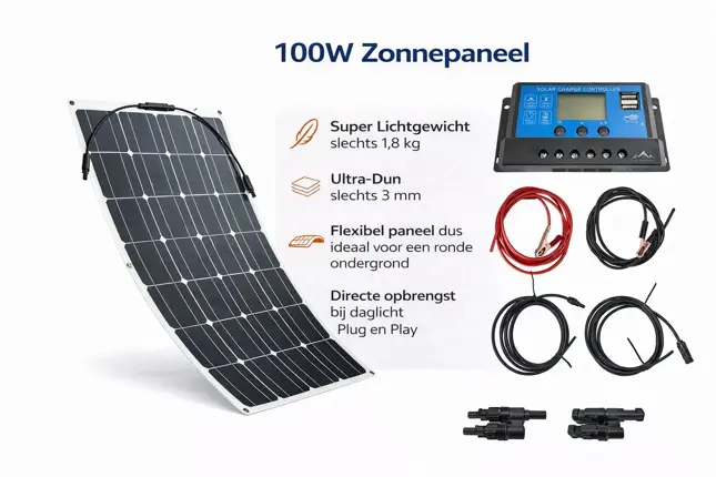 Bergproducts 100 watt flexibel zonnepaneelset