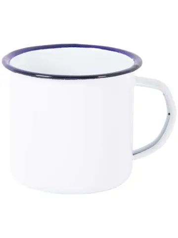 Servies Emaille 6 Stuks Wit/Blauw