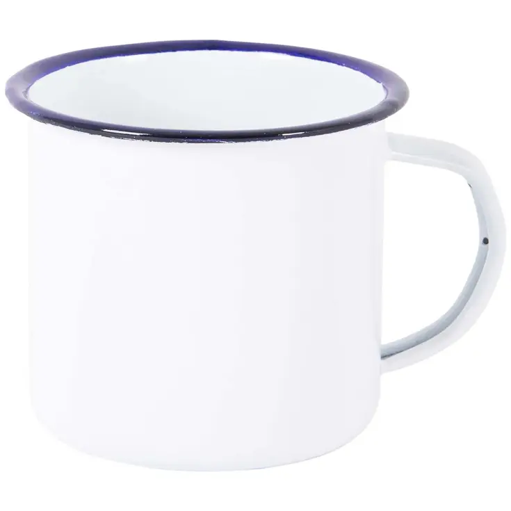 Servies Emaille 6 Stuks Wit/Blauw