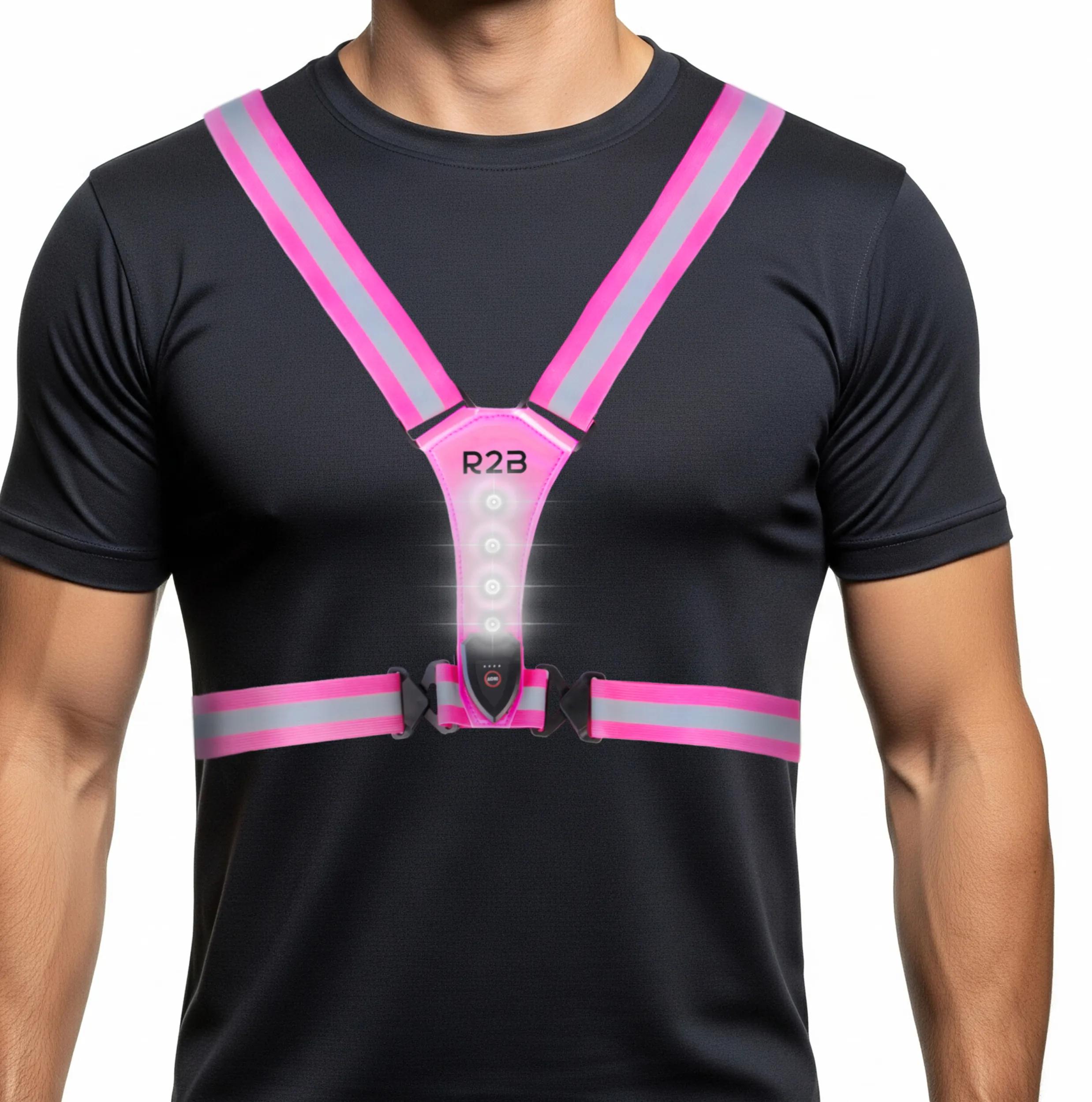 R2B  Hardloopvest oplaadbaar  Roze
