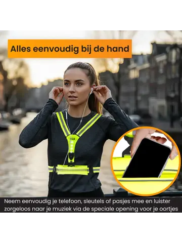 Hardloopvest met Opbergvak oplaadbaar
