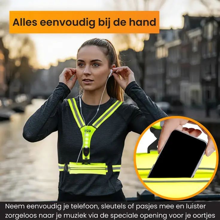 Hardloopvest met Opbergvak - Verlichting