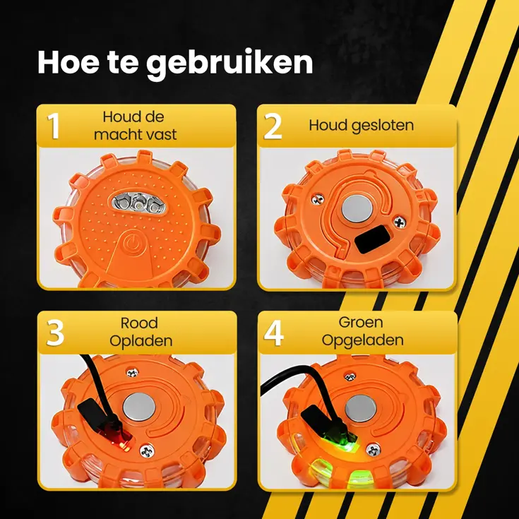 Oranje LED waarschuwingslamp 1 stuks