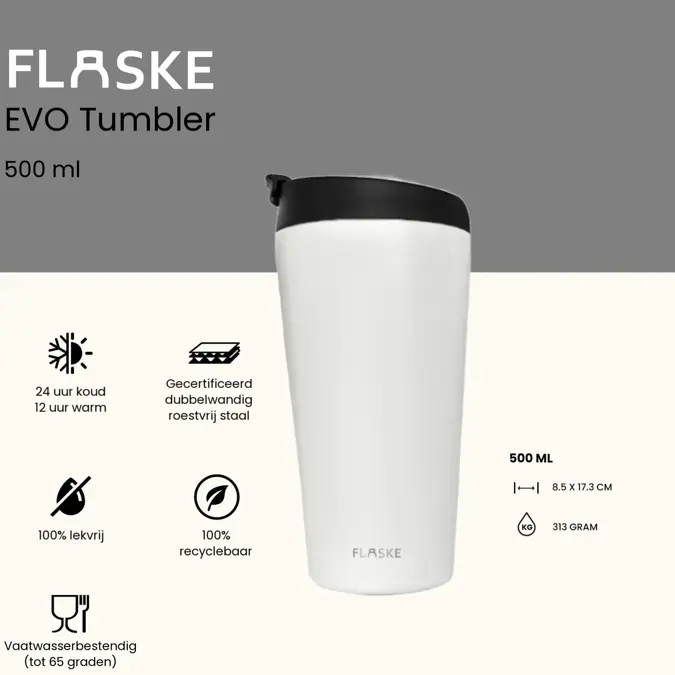 FLASKE 500 ml  Koffiebeker to go