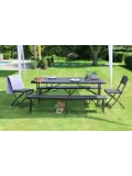 Klaptafel - 180cm - zwart - houtlook