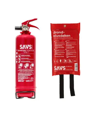 Brandblus box Poederblusser 1 kg en Blusdeken