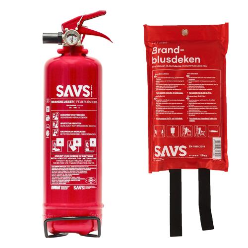 Brandblus box Poederblusser 1 kg en Blusdeken