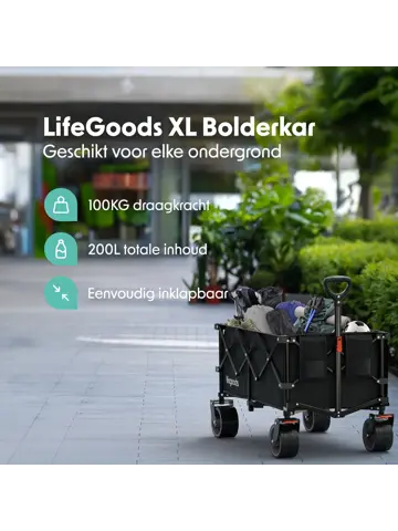 LifeGoods Bolderkar - 100KG - 200L