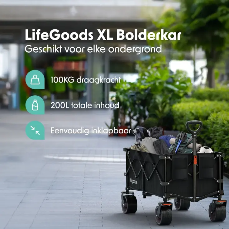 LifeGoods Bolderkar - 100KG - 200L