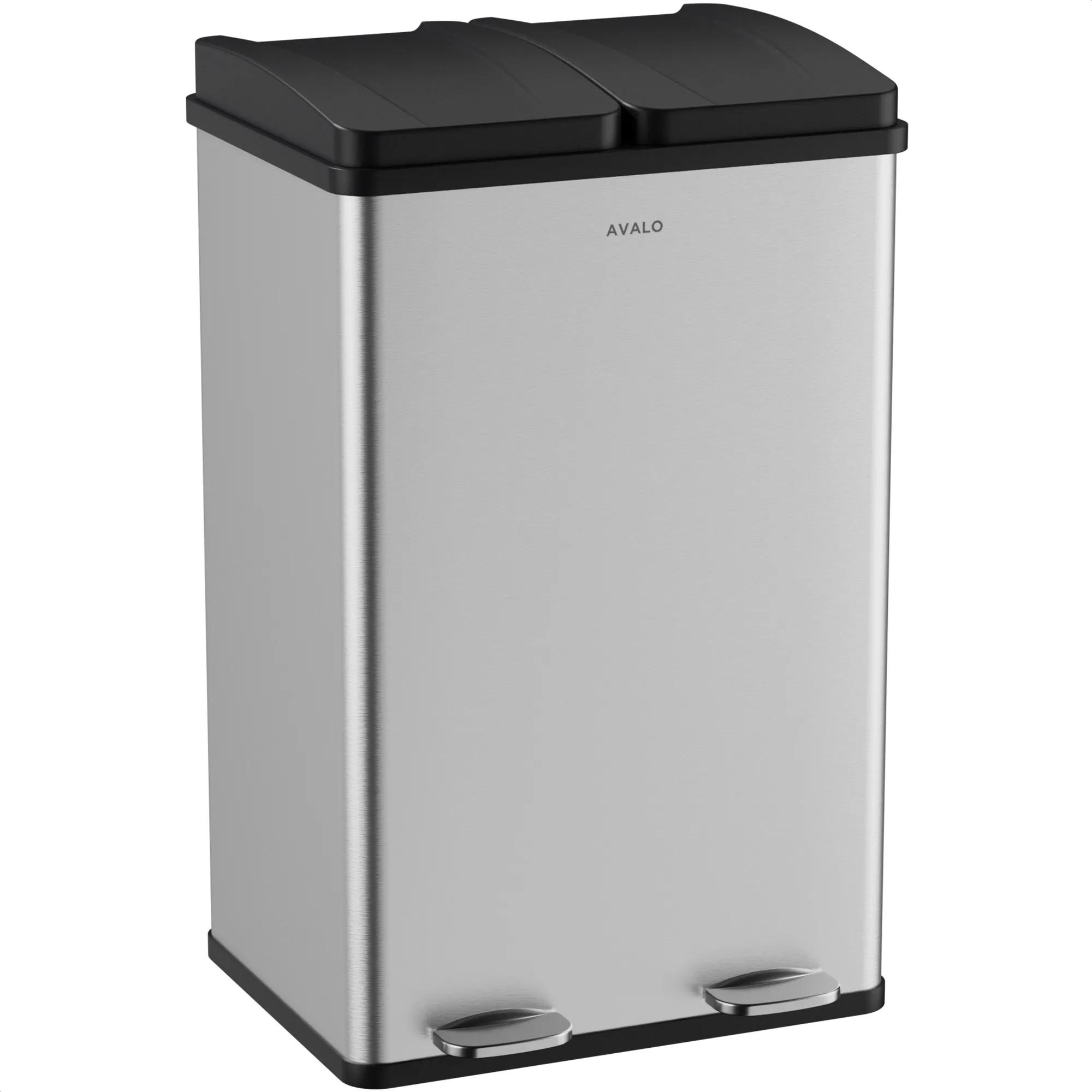 Avalo  Prullenbak 2x30L  RVS  Zilver