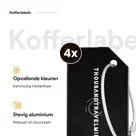 Aluminium kofferlabels – 4 stuks – Zwart