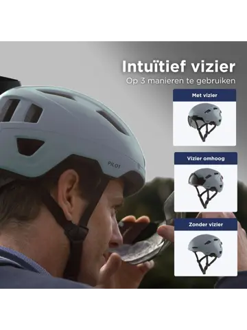 PILOT fietshelm met vizier NTA certif.