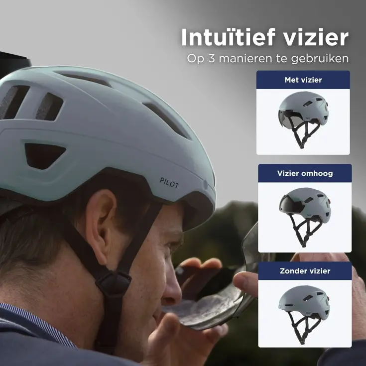 PILOT fietshelm met vizier NTA certif.
