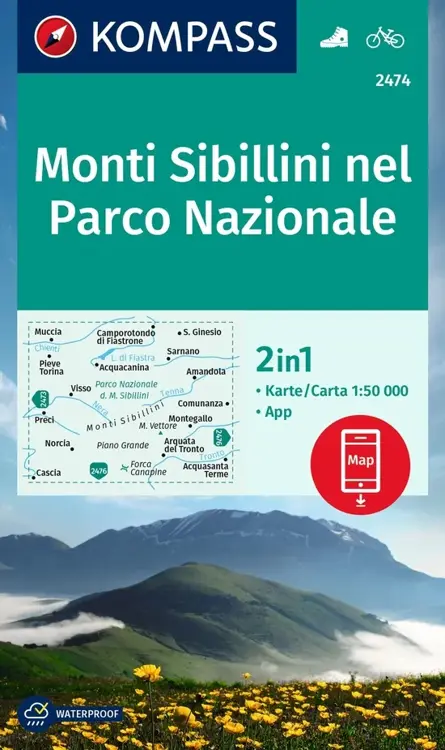 Wandelkaart WK2474 Monti Sibillini