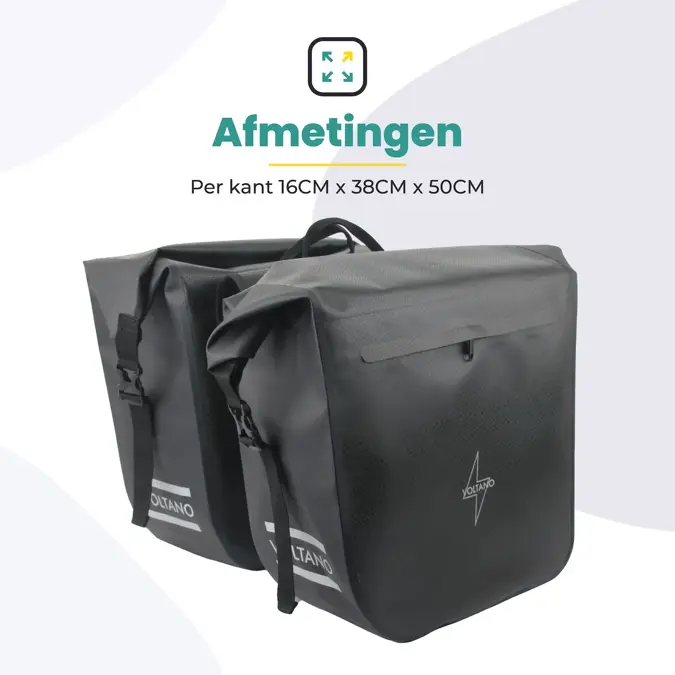 Voltano Dubbele Fietstas Rolltop Urban Green