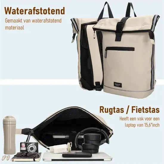 Beagles - Bicycle - Fietstas met rolltop