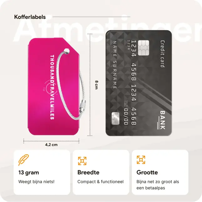 Kofferset 4-delig kofferriem + bagagelabels Roze