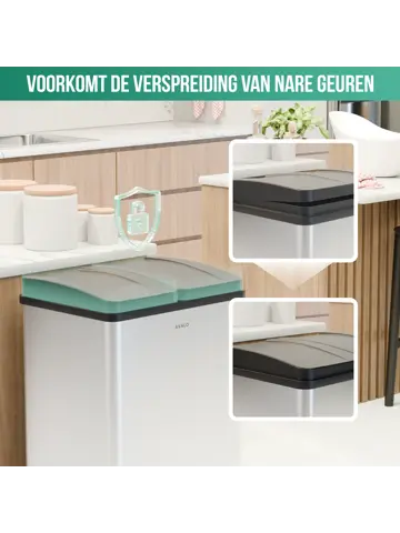 Avalo Prullenbak 2x30L - RVS