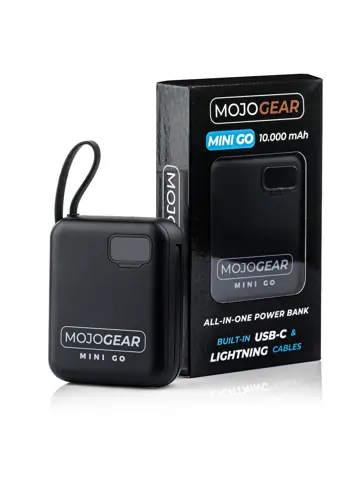 Powerbank 10.000 mAh met Kabels - Zwart