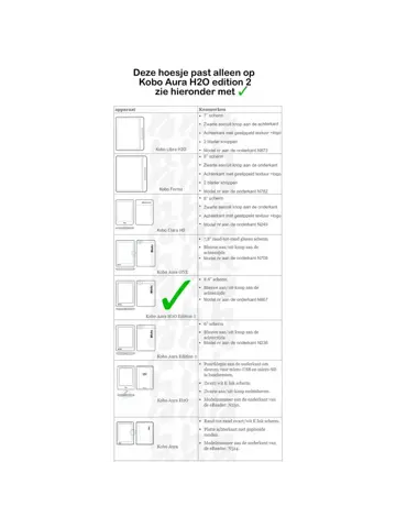 Ereader Hoesje Sleepcover Kobo Aura H2O edition 2